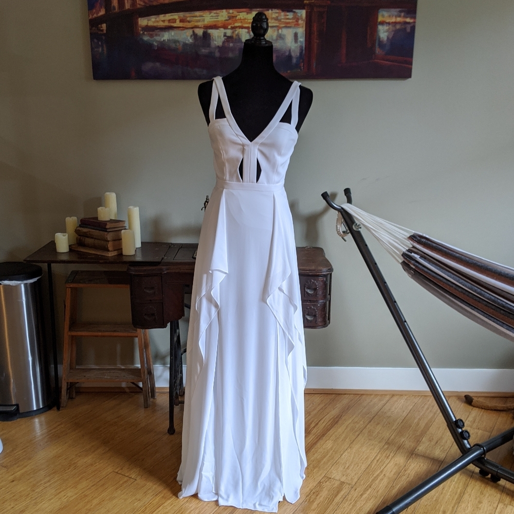 White chiffon gown